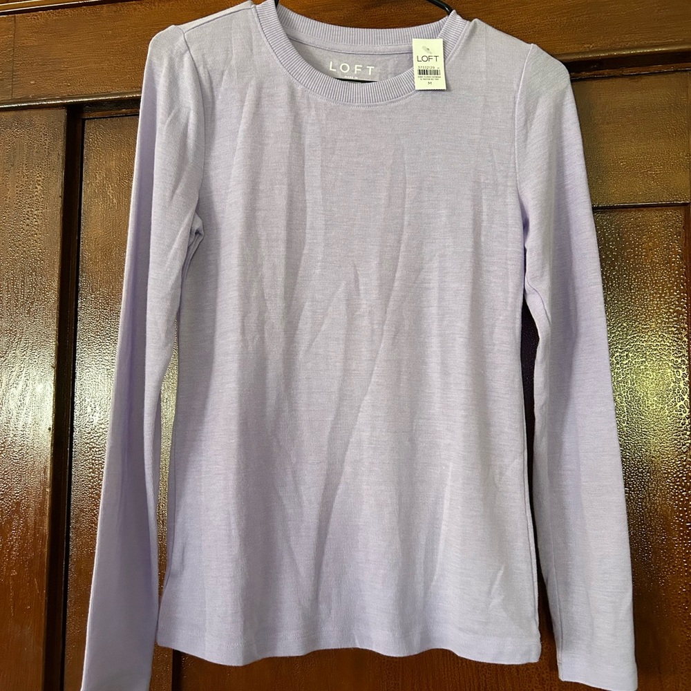 LOFT Soft Purple Crew Neck Top